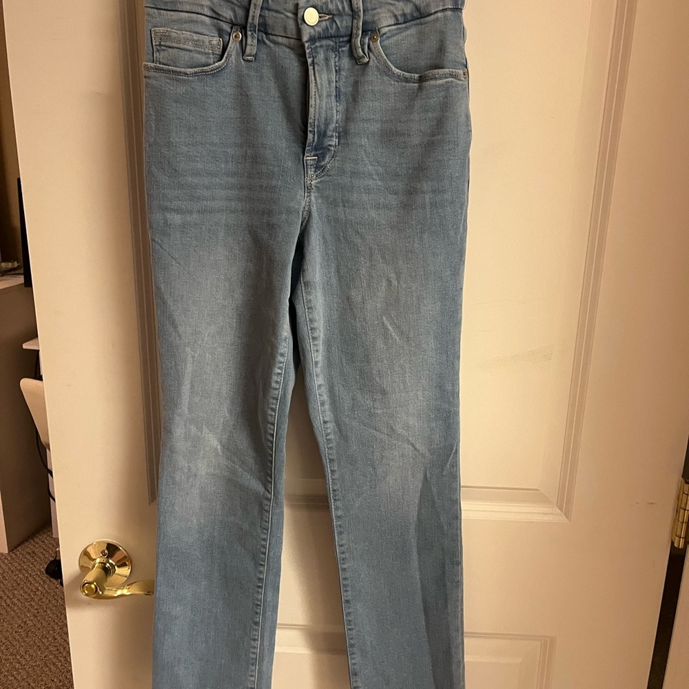 Good American Good straight natural fray hem jeans size 26